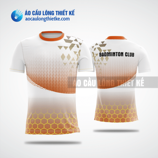 Mẫu áo cầu lông thiết kế giá rẻ thị xã Sơn Tây màu cam ACLTK205