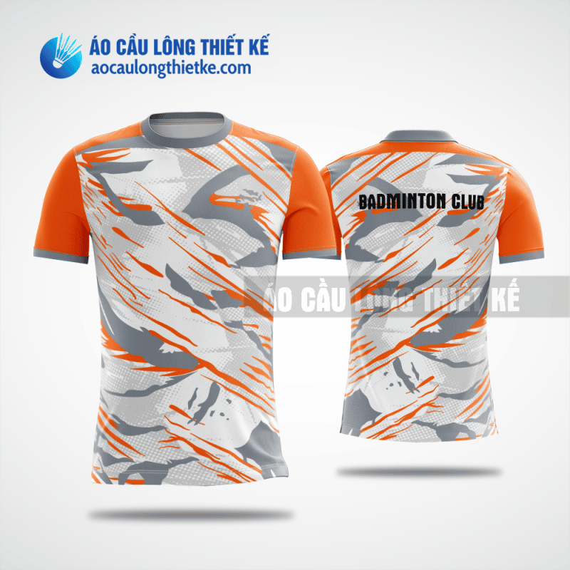 Mẫu áo thun cầu lông CLB Trường Đại học Hà Nội màu cam thiết kế giá rẻ ACLTK385