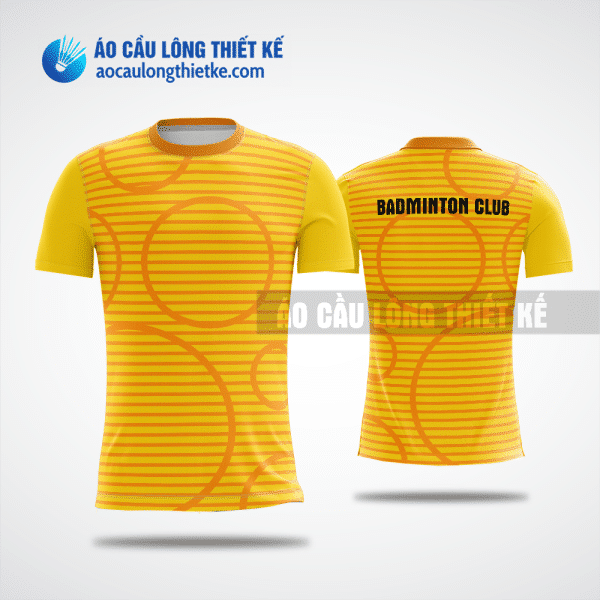 Mẫu áo badminton CLB Trường Đại học Xây dựng Hà Nội màu vàng thiết kế ACLTK418