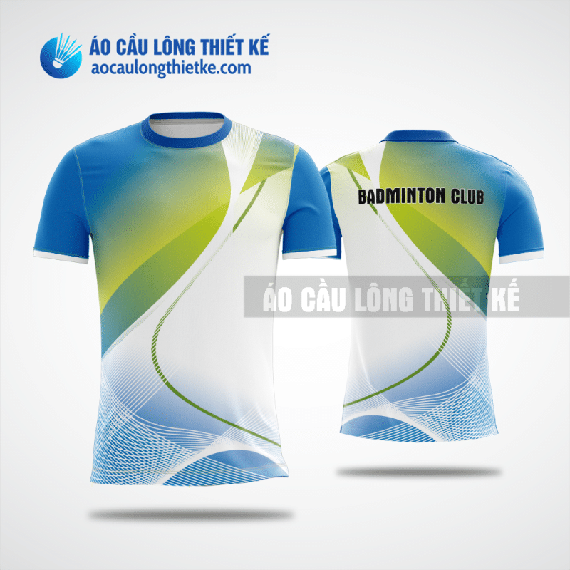 Mẫu áo giải cầu lông CLB Bình Giang màu xanh da trời thiết kế lạ ACLTK536