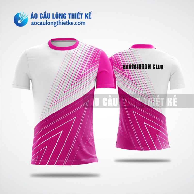 Mẫu áo badminton CLB Krông Pa màu hồng thiết kế giá rẻ ACLTK795