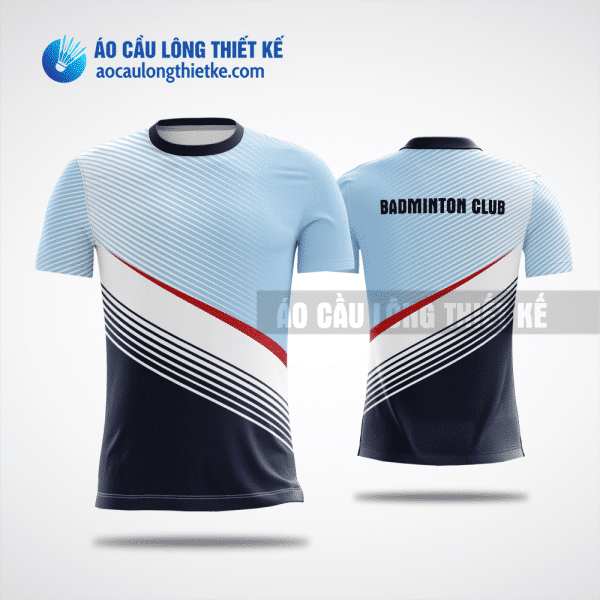 Mẫu áo badminton CLB Phú Tân màu xanh da trời thiết kế cao cấp ACLTK938